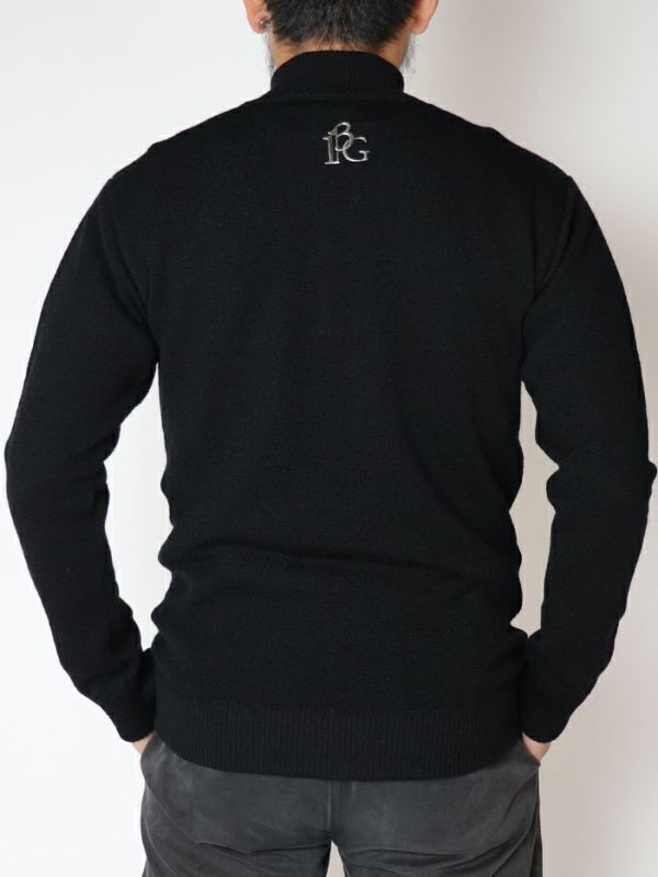 MIDDLE GAUGE ZIP NECK KNIT (GRK022-WOL122) ｜ウノピュゴルフ通販