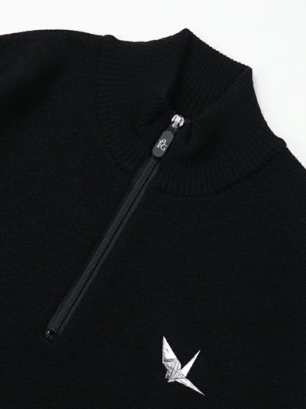 MIDDLE GAUGE ZIP NECK KNIT (GRK022-WOL122) ｜ウノピュゴルフ通販