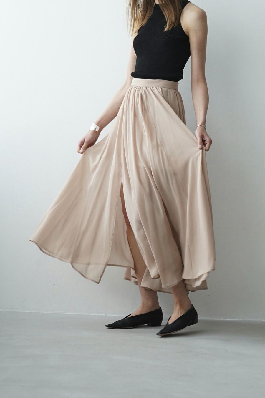 SHEER SLIT SKIRT 14109-6172｜CLANE クラネ通販