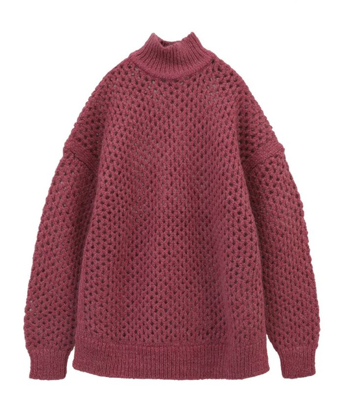 DOT MESH MOHAIR OVER KNIT TOPS