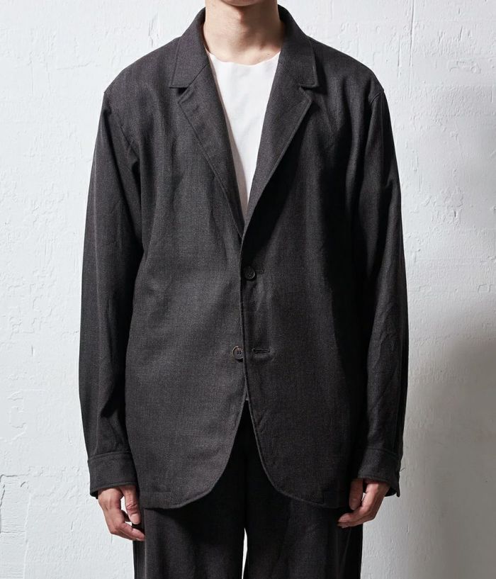【新品未使用】山内　ウールメッシュクロスジャケット(ネイビー) 山内 / ウールメッシュクロスジャケット 洗い加工 | GANKO