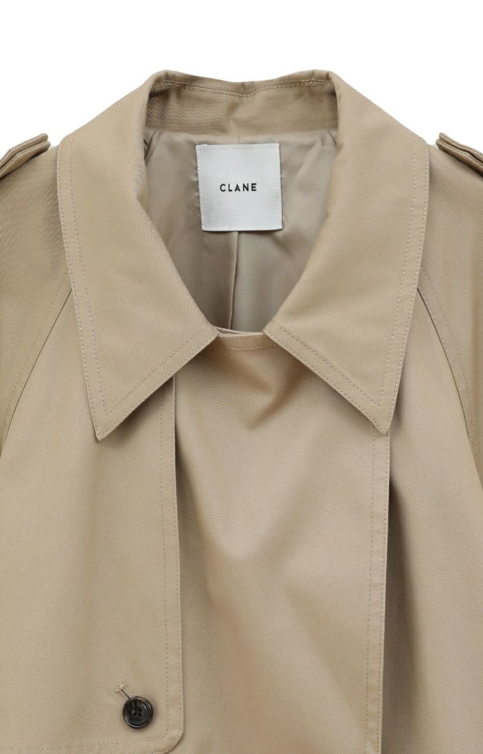 OVER SHORT TRENCH COAT 18103-0422|CLANE クラネ通販 OVER SHORT TRENCH COAT 18103-0422|CLANE クラネ通販