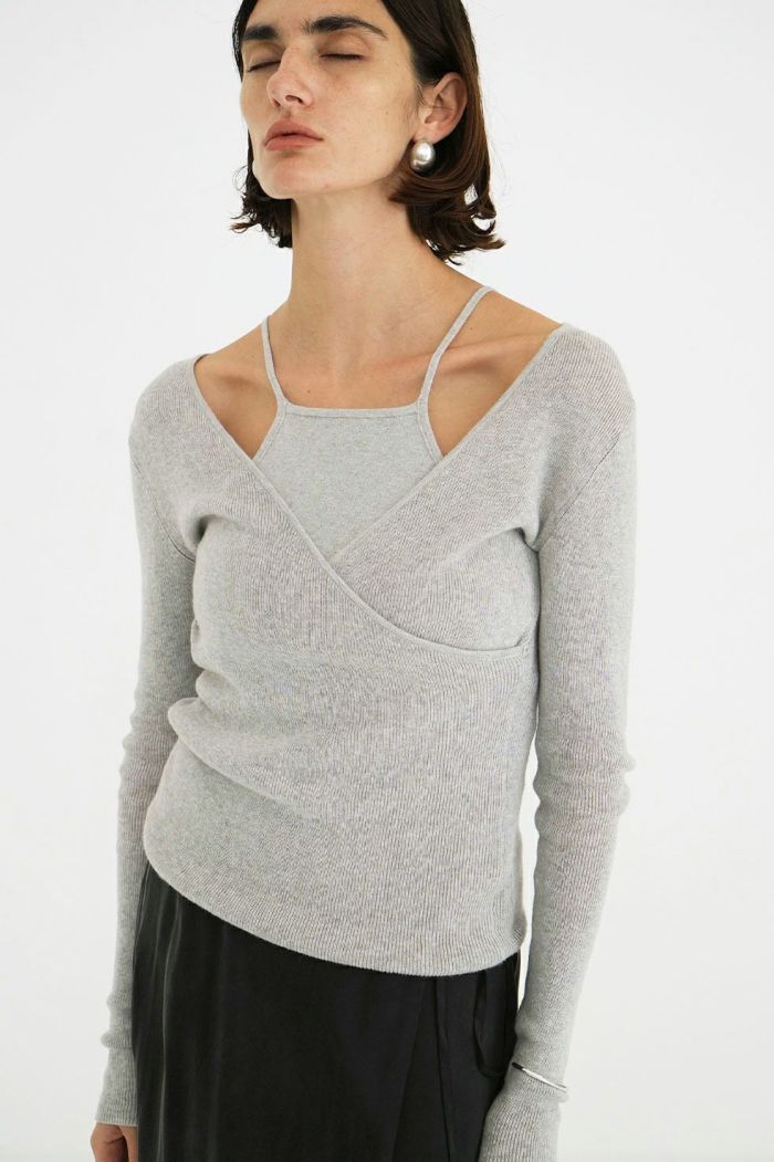 CAMISOLE SET CACHECOEUR KNIT TOPS 18106-2022｜CLANE クラネ通販