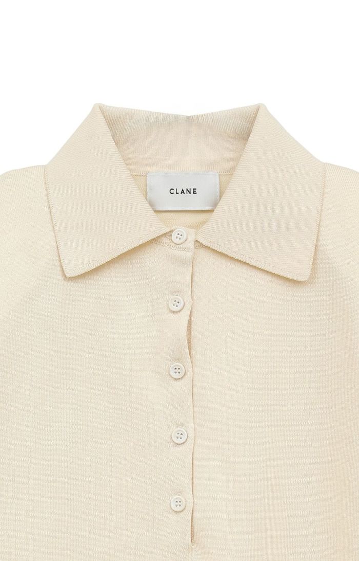 トップス CLANE SHOULDER PADS POLO KNIT TOPS SHOULDER PADS POLO KNIT TOPS｜TOPS(トップス)｜CLANE OFFICIAL