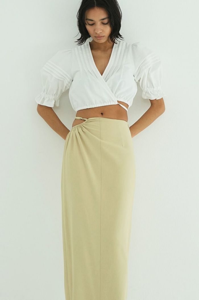 PINTUCK CROPPED BLOUSE 18122-4212｜CLANE クラネ通販