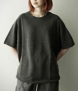 Natural Dyed Linen Heavy Jersey / Asymmetry Tee (墨染)