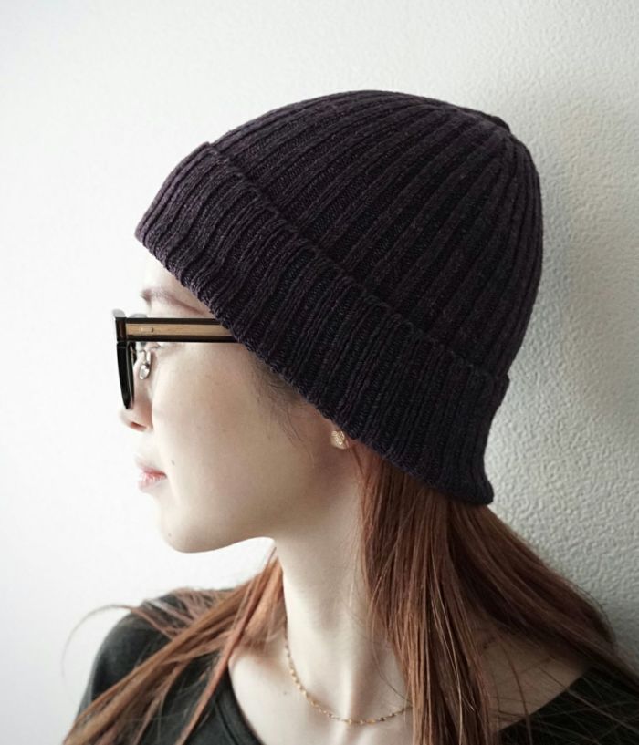 帽子 COLINA Hand Spun Cotton / Knit Cap Hand Spun Cotton / Knit Cap (NAVY) | C O L I N A