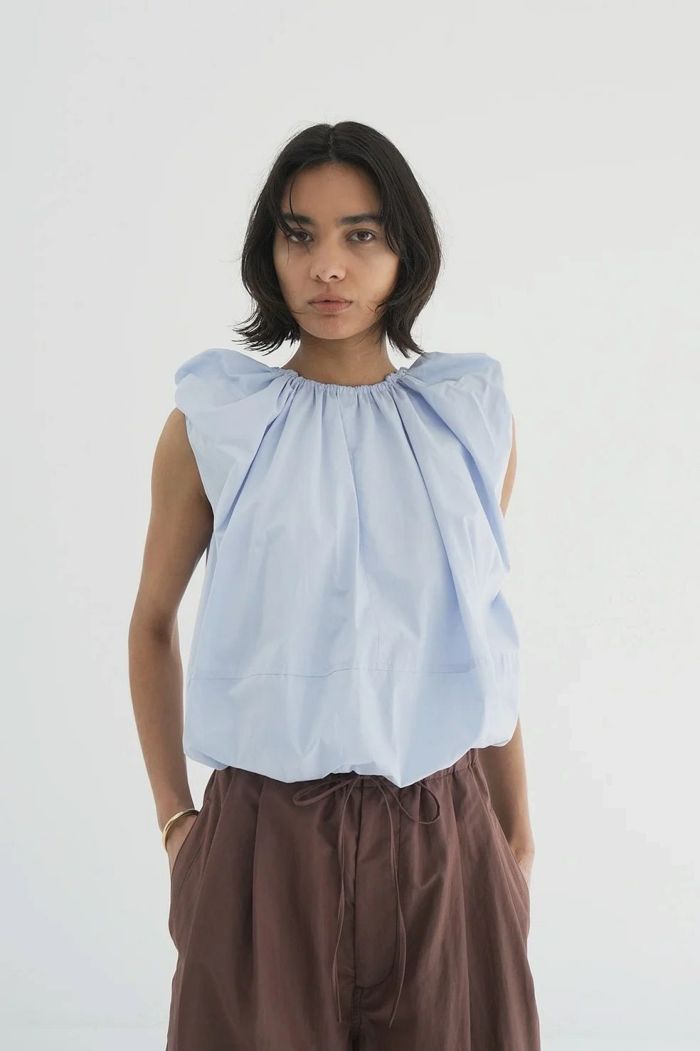 クラネ CLANE W FACE SLEEVELESS 試着のみ、新品、美品 W FACE SLEEVELESS RIBBON TOPS（シャツ/ブラウス）｜CLANE