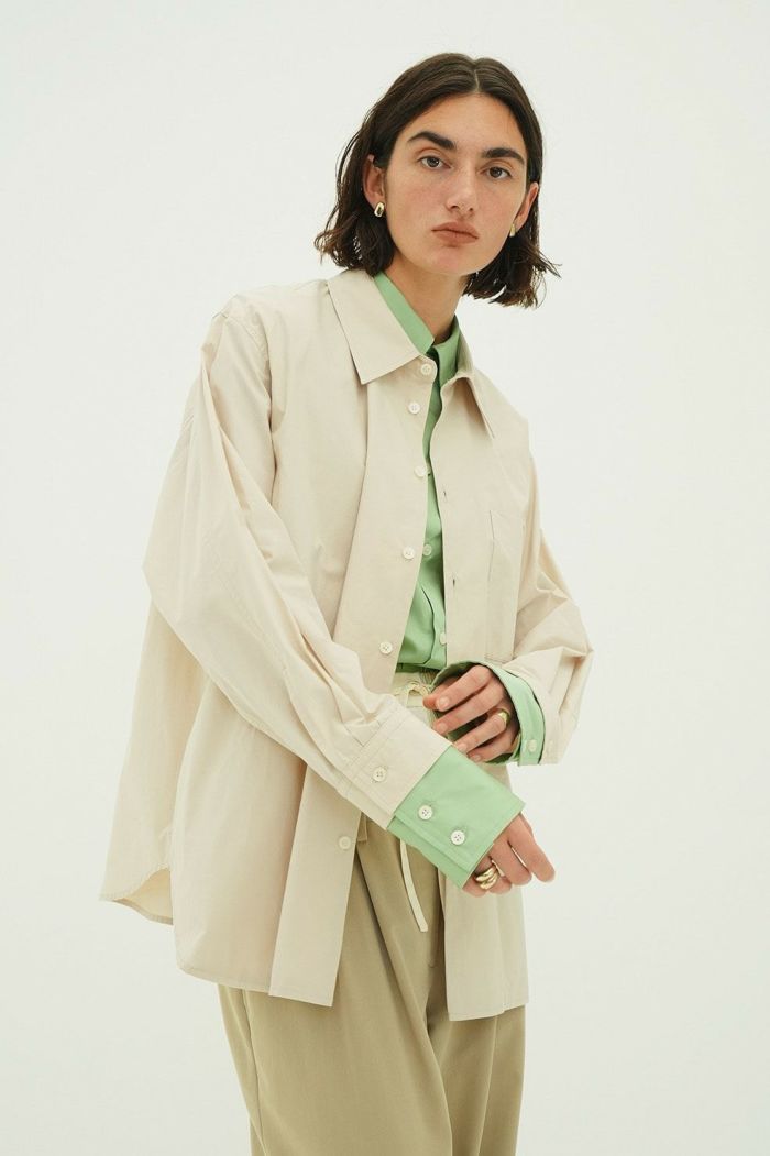 TWO TONE LAYERED SHIRTS 10122-4053｜CLANE クラネ通販